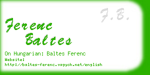ferenc baltes business card